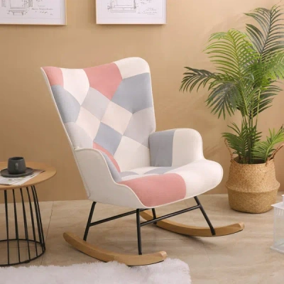 Simplie Fun Rocking Chair In Pink