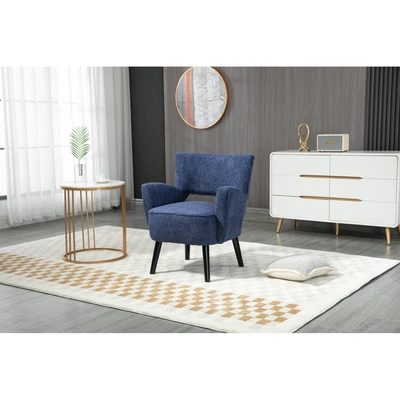 Simplie Fun Fabric Accent Armchair In Blue