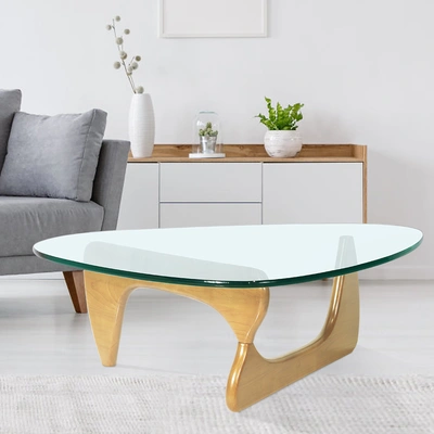 Simplie Fun Home Modern Triangle Coffee Table In Brown