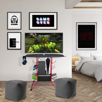 Simplie Fun Stand- Atlantic Centipede Tv/gaming Storage Xl Black/red