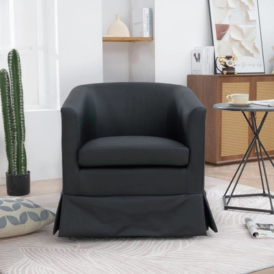 Simplie Fun 27.36" Wide Swivel Chair In Black