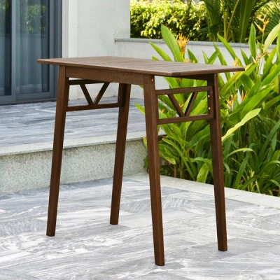 Simplie Fun Midcentury Modern Patio Wood Bar Table In Brown