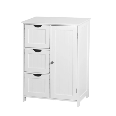 Simplie Fun Bathroom Storage Cabinet In White