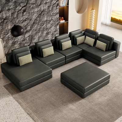 Simplie Fun 112.7" Modular Sectional Sofa Corner Sofa Chaise Lounge In Green