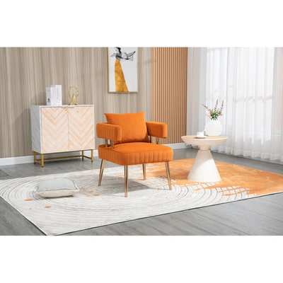 Simplie Fun Accent Chair In Orange