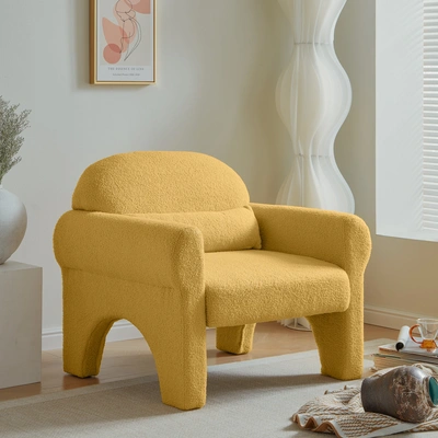 Simplie Fun Modern Boucle Accent Chair In Yellow