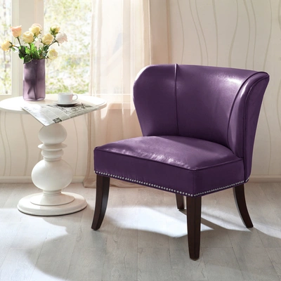 Simplie Fun Hilton Armless Accent Chair In Purple