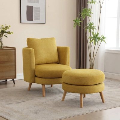 Simplie Fun 30.7" Wide Accent Chair In Yellow