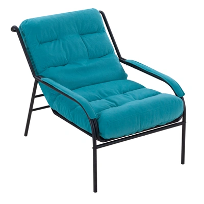 Simplie Fun Lounge Recliner Chair Leisure Chair Studio Chairs Iron Arm Club Chair In Blue