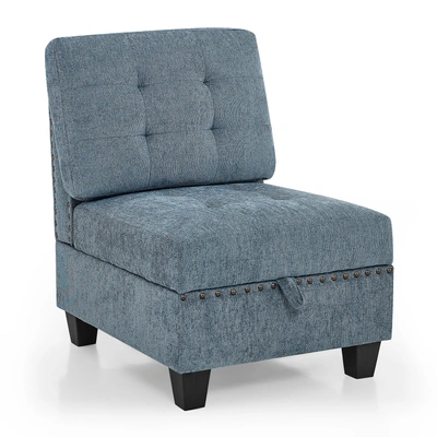 Simplie Fun Single Chair For Modular Sectional In Blue