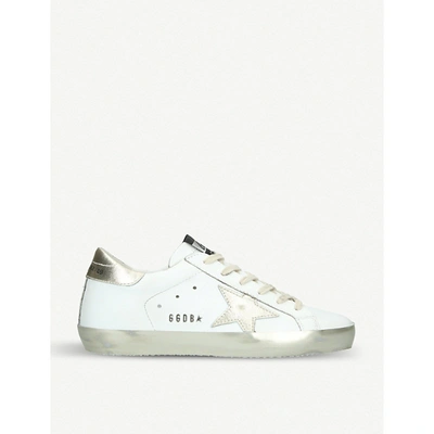 Golden Goose Superstar E37 Sparkle Leather Trainers In White,gold