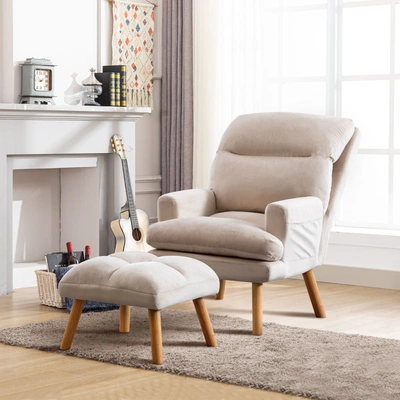 Simplie Fun Contemporary Elegance Accent Chair In Neutral