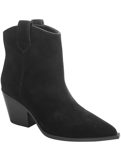 Kenneth Cole New York Kara Womens Suede Pointed Toe Ankle Boots In Black