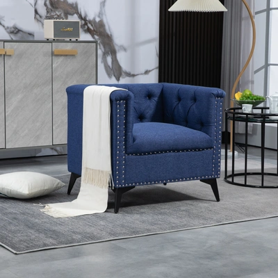 Simplie Fun Accent Chair Living Room Chairs Single Sofa Chair In Blue