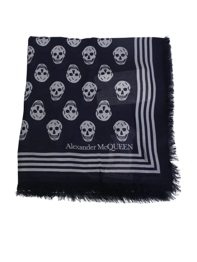 Alexander Mcqueen Scarf In Blue