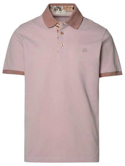 Etro Lilac Cotton Polo Shirt In Violet