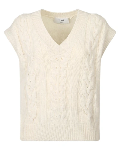 Took Knitted Waistcoat In White