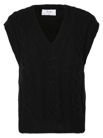 Took Knitted Waistcoat In Black