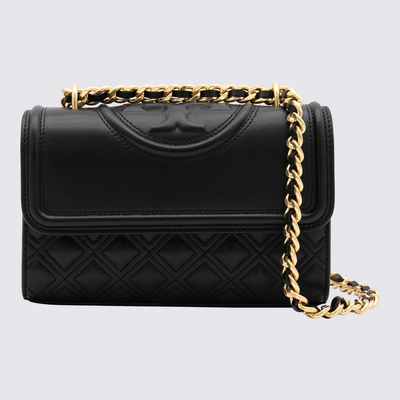 Tory Burch Black Leather Fleming Crossbody Bag