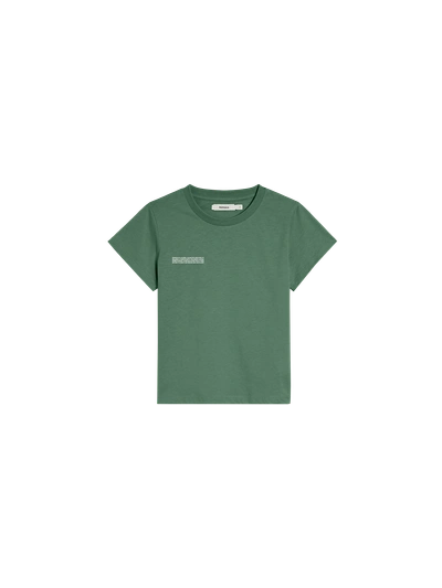 Pangaia Kids' 365 Midweight T-shirt — Forest-green 7-8yr In Forest Green