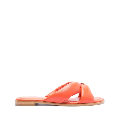 Schutz Fairy Nappa Leather Sandal In Flame Orange