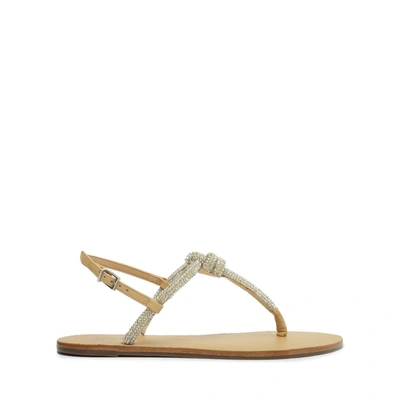 Schutz Pearly Nappa Leather Sandal In Beige