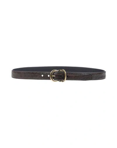 John Varvatos Leather Belt In Dark Brown