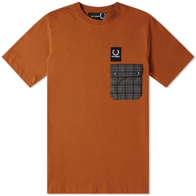 Raf Simons Fred Perry X  Pocket Detail Tee In Orange