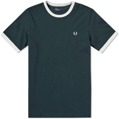 Fred Perry Ringer Tee In Green