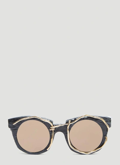Kuboraum Maske U6 Wire Round Frame Sunglasses In Black
