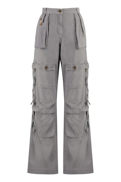 Elisabetta Franchi Denim Cargo-trousers In Grey
