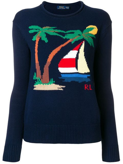 Polo Ralph Lauren Nautical Motif Sweater In Blue | ModeSens
