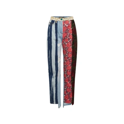 Dolce & Gabbana Embroidered Denim Pants In Blue