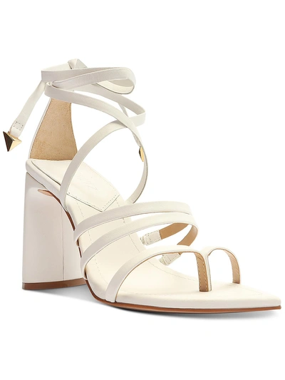 Schutz Leaf Womens Leather Thong Heels In White