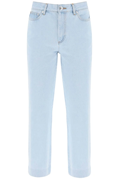 A.p.c. Jeans Cropped A Taglio Dritto New Sailor In Light Blue