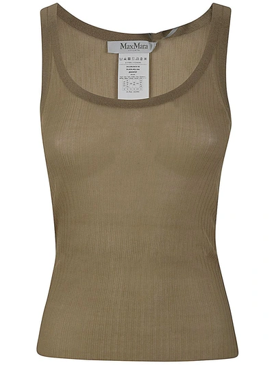 Max Mara Bastia Silk Tank Top Clothing In Brown