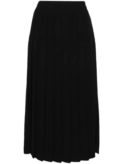 P.a.r.o.s.h . Panty Pleated Midi Skirt In Black