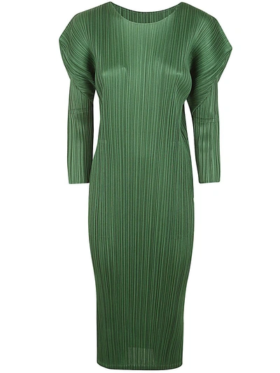 Issey Miyake Pleats Please  Monthly Colors Febraury Long Dress Clothing In Green