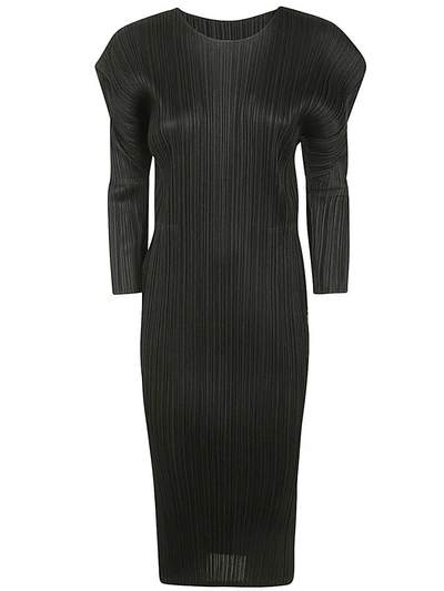 Issey Miyake Pleats Please  Monthly Colors Febraury Long Dress Clothing In Black