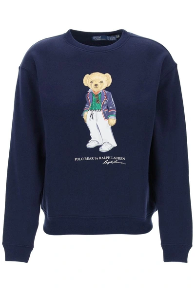 Polo Ralph Lauren Polo Bear Crewneck Sweat In Blue