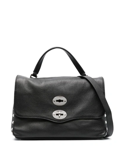 Zanellato Small Postina Leather Tote Bag In Black Nero