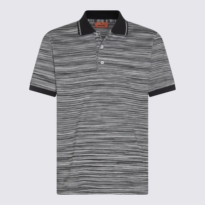 Missoni Grey Cotton Polo Shirt In Spac E Dyed Black Whte