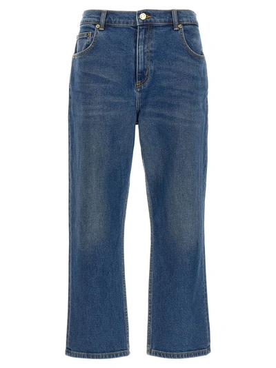 Tory Burch Cropped Flared Jeans In Blue