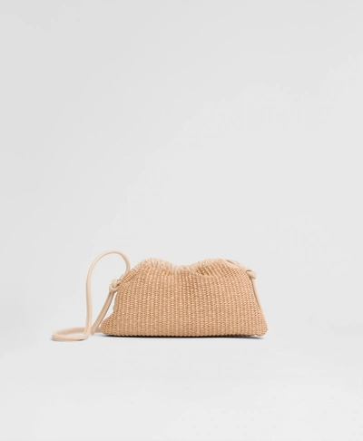 Mansur Gavriel Mini Cloud Clutch In Natural Raffia/avorio