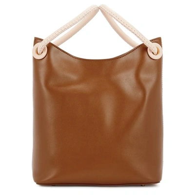 Elleme Vosges Small Brown Leather Tote In Tan