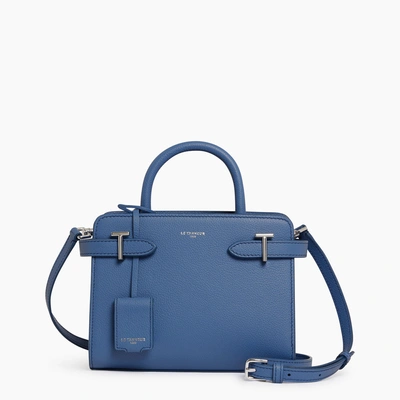 Le Tanneur Emilie Small Handbag In Pebbled Leather In Blue