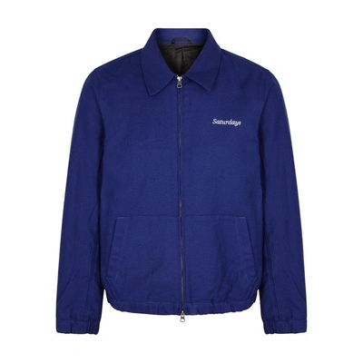 Saturdays Surf Nyc Harrison Cotton-twill Bomber Jacket - Cobalt Blue