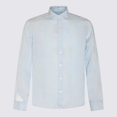 Altea Light Blue Linen Shirt In Clear Blue