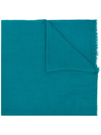 Faliero Sarti Frayed Hem Scarf In Blue