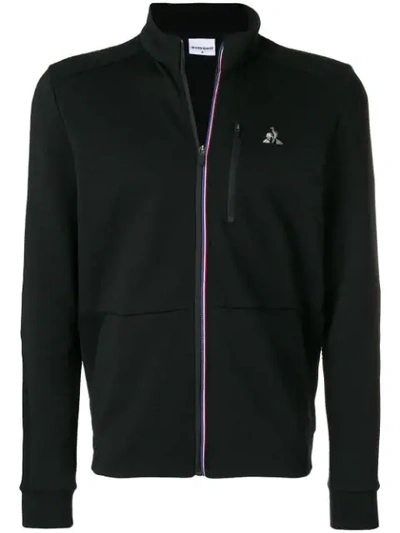 Le Coq Sportif Logo Zipped Sweatshirt - Black